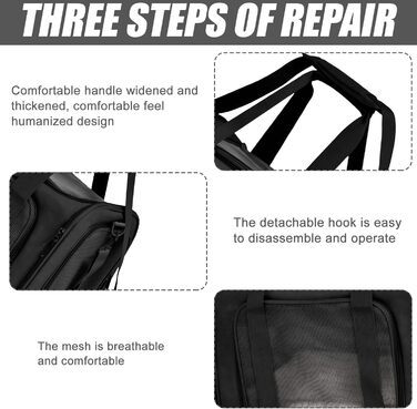 Транспортна переноска для котів WIYETY: переноска-торба для котів та маленьких собак, 3-6 кг, чорна, складана