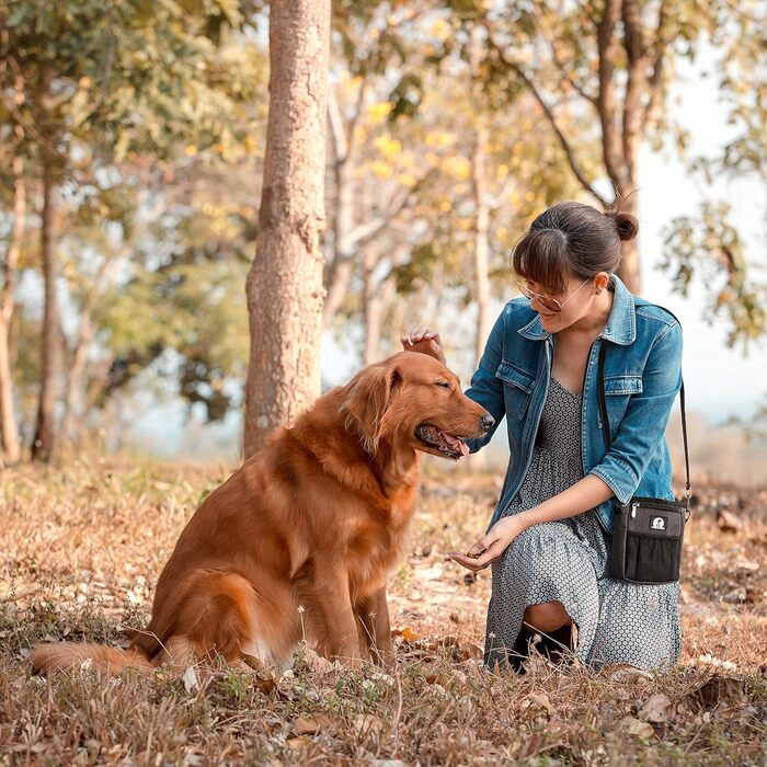 Мішок для ласощів для собак - міцний та водонепроникний аксесуар для прогулянок та тренувань (Чорний, Grey Edition)