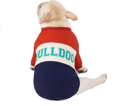 Світшот для Французького Бульдога: теплий костюм для маленьких собак та котів, Патчворк (XXL, Бордовий)