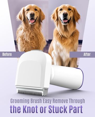 Набір для догляду за собакою Oneisall – пилосос для видалення шерсті з 4 насадками, фіолетовий