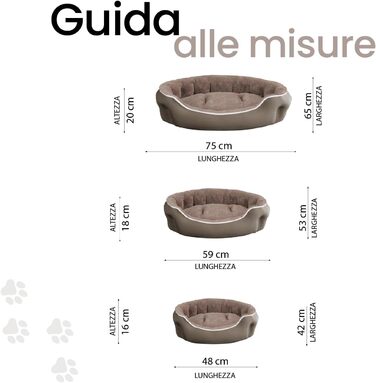 Бет для собак та котів Sogni E Capricci, бежевий, 48 x 42 x 16 см