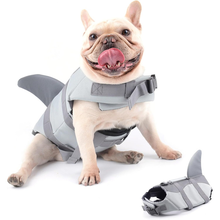 Рятувальний жилет для собак Hifrenchies у вигляді акули, розмір M (для Французького бульдога)