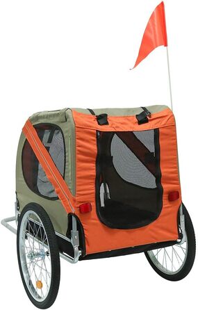 Багатофункціональний велопричіп 2-в-1: для дітей та домашніх тварин. Велосипедний візок-причіп для 2-х осіб (137x73x90 см, помаранчевий)