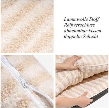 Крісло-лежанка для собак, лежанка для тварин, м'яке ліжко для собак, крісло-диванчик для собак (XL, 100x65x40 см, бежево-смугасте)