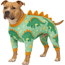 Комбінезон для собак великих порід LovinPet: дихаючий, з UV-захистом, антибактеріальний, для відновлення після операцій, зелено-помаранчевий, XX-Large