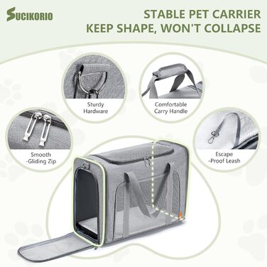 Транспортна сумка для собак Petsfit, 55x40x23 см, чорна, до 12 кг, для подорожей літаком (Eurowings, Lufthansa)