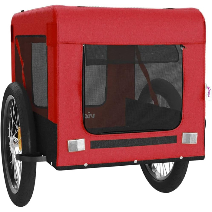 Причіп для велосипеда VidaXL для собак, 68.5 x 135 x 73.5 см, червоний