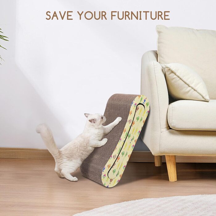 Кігтеточка для котів Nobleza Katze Kratzbrett 2 в 1 з котячою м'ятою, екологічна картонна поверхня, двостороння, 1 шт.