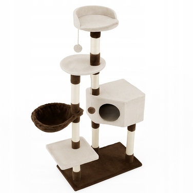 Високий когтеточка-комплекс з лежаком та стовпчиком для кігтів, вежа Wideshop 101 — 160 см