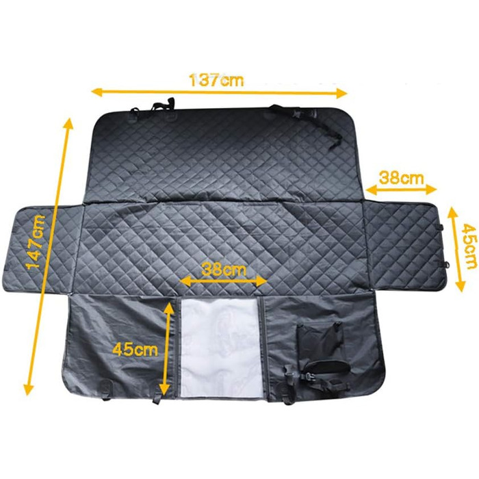 Захисний килимок на сидіння автомобіля для собак - водовідштовхувальний, універсальний, для заднього сидіння, міцний матеріал, 02