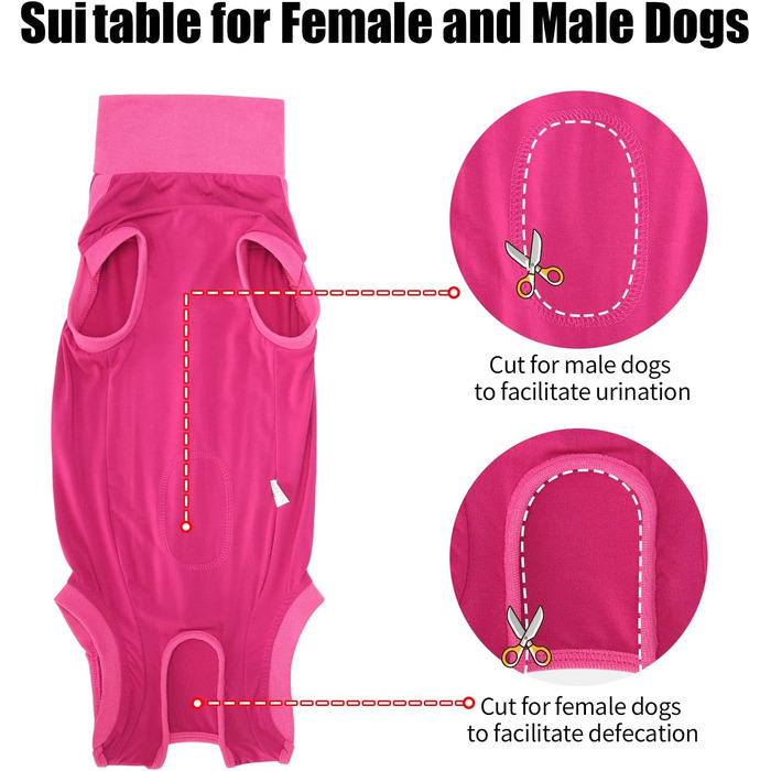 Одяг для собак після операцій Heywean – після кастрації/стерилізації, медичний жилет, для собак (L, Рожевий)