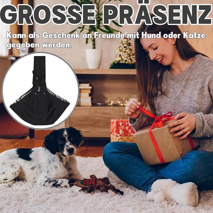 Сумка-слінг для собак та котів, чорна | Зручна переноска для тварин, для прогулянок та подорожей