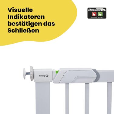 Захисні ворота Safety 1st Auto Close - автоматичне закривання, без свердління, 73-80 см (розширюється до 136 см), двостороння фіксація, білий колір (Flat Step)