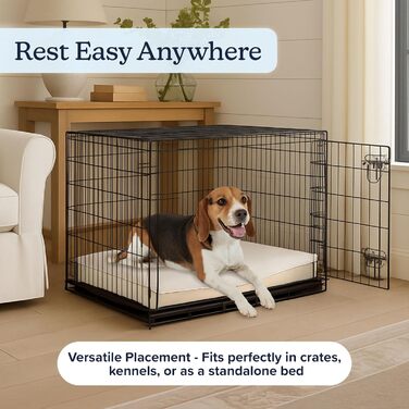 Ортопедичне ліжко для собак Petmaker з піною з пам'яті, велике, 76x52x10 см, світло-коричневе