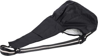 Сумка-слінг для собак маленьких порід, чорна (M) - переноска для тварин, регульована, з кишенею