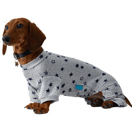 Комбінезон для собак Дакель, легкий, тонкий, теплий, з принтом, для цуценят, піжама сірого кольору L