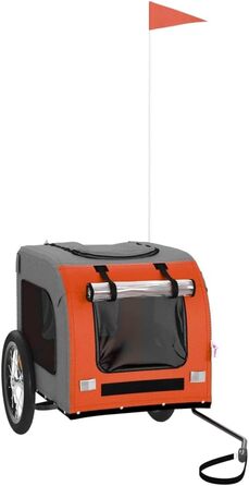 Причіп для велосипеда для собак Оранжевий та Сірий, Oxford-Gewebe та залізо, LH3839