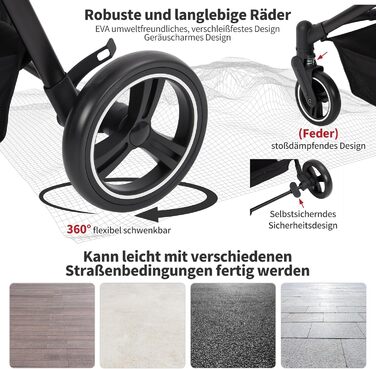 Складаний візок для собак та візок-буги для тварин до 15 кг, одноярусний, з повідцями безпеки, сітковими вікнами та місцем для зберігання, ідеальний для подорожей та прогулянок, чорний