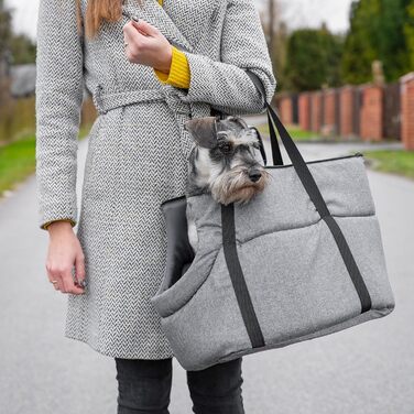 Сумочка для собак BOUTIQUE ZOO, переноска для цуценят - сіра, S (до 5 кг), L 34 x 22 x 26 см