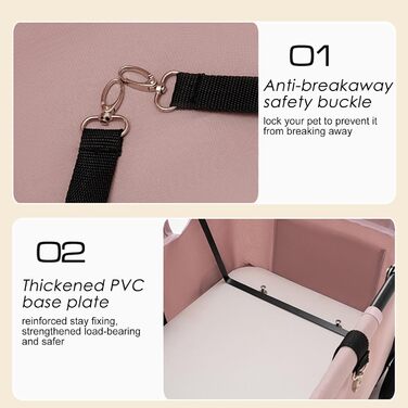 Візок для собак та котів, складний, рожевий. Pet Stroller для маленьких собак та котів