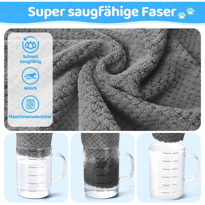 Рушник для собак SowTon - надпоглинутий, сірий (L)