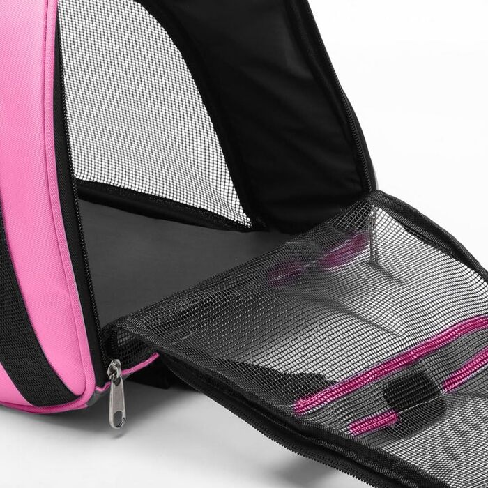 Сумка-переноска для тварин з м'якими боковинами, рожева (M)