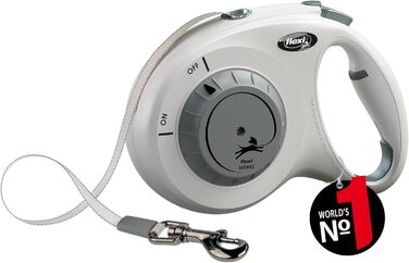 Flexi® Select Gurt 7 м чорний, рулетка для собак до 25 кг, регулювання 0-7 м (світло-сірий, Medium)