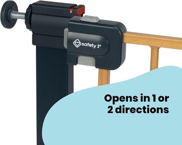 Захисні ворота для дітей Safety 1st Easy Close Wood, автоматичне закриття, без свердління, 73-80 см (розширюються до 136 см), білий