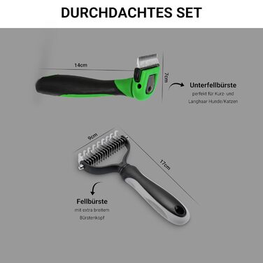 Набір гребінців для собак та котів (2 шт.) - щітка для підшерстка, ефективний догляд за шерстю, ідеально для довгошерстих тварин та підшерстка, аксесуари для котів та собак
