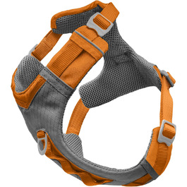 Шлейка для собак Kurgo Journey Air, підходить для бігу та прогулянок, з ручкою для контролю, світловідбиваюча, з м'якою підкладкою (Помаранчевий, Medium)