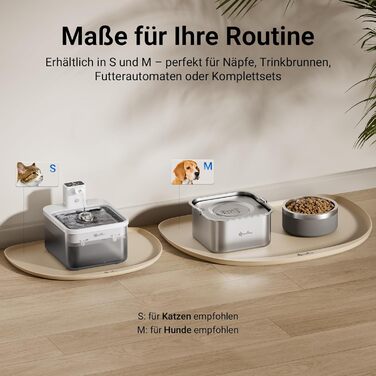 Підкладка під миску для котів DownyPaws, силіконова, 45 x 32 см, бежева - протиковзна, легко миється, BPA-free