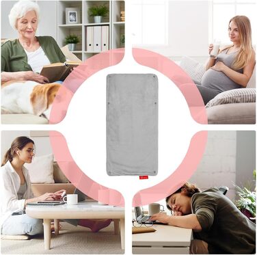 Водонепроникне електричне грілка для котів, цуценят та маленьких собак, 58.4 x 27.9 см, акумуляторний, сірий