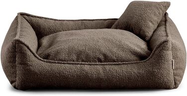 Gutekissen® лежанка для собак середнього розміру - лежанка для собак, яку можна прати - з невеликим подушкою - вибір кольору та розміру (M - 80x70, Коричневий) M Коричневий