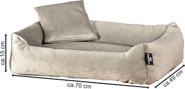 М'яке та зручне ліжко для собак Roé - ліжко-печеринка для маленьких собак, включає пакети для збору відходів (M, Taupe)