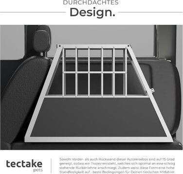 Транспортна переноска для собак tectake® - алюмінієва переноска для авто та дому (66 x 90 x 69,5 см)