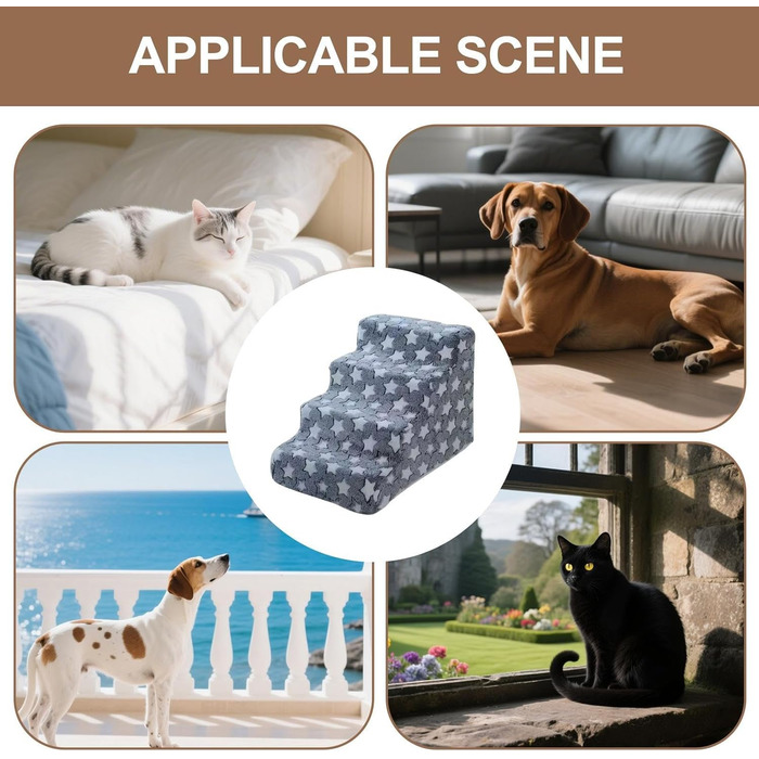 Рампа для собак та котів Cat Escabeau – портативна, складна, неслизька, синього кольору