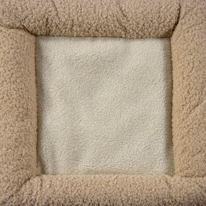 Квітковий будиночок для котів PAWY з подушкою, розкладне ліжко для котів з Bouclé тканини, знімний дах, 40x40x44 см, Бежевий, кутовий / 44 x 40 x 40 см Бежевий