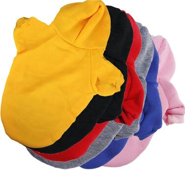 Теплий спортивний пуловер з капюшоном для собак: кофта-світшот для маленьких, середніх та великих собак і котів (жовтий, L)