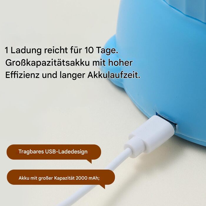 Миска для миття лап собак, автоматична, USB-зарядка, для середніх та великих порід, цуценят, кошенят та котів, блакитна