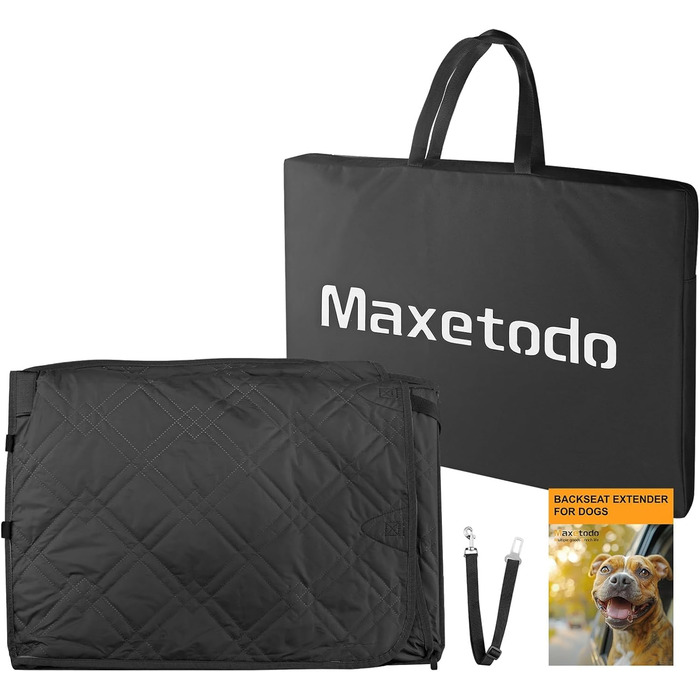 Захист для автосидіння для собак Maxetodo: водовідштовхувальний, антикіготковний, з сумкою та ременями безпеки. Підходить для всіх авто, SUV та вантажівок.