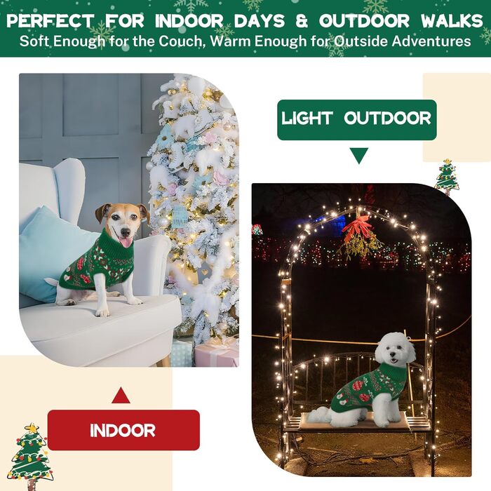 Пуловер для собак QBLEEV – теплий зимовий пуловер з акрилу без рукавів для маленьких собак, XS