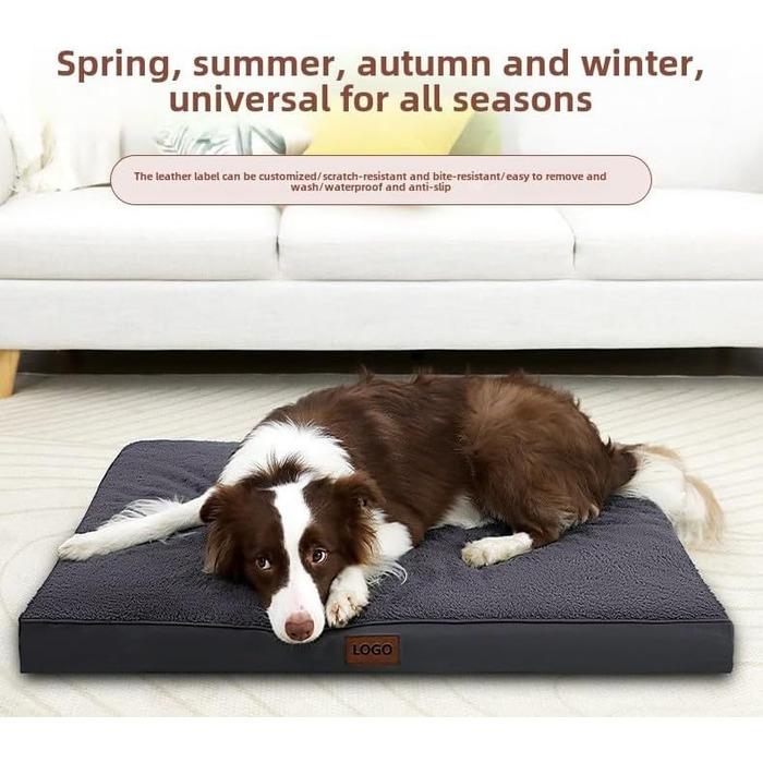 Килимок для собак Creasion з бавовняного велюру, універсальний, знімний, миючий, нековзний, стійкий до укусів, для всіх сезонів, сірий, 35x25 см, до 25 кг