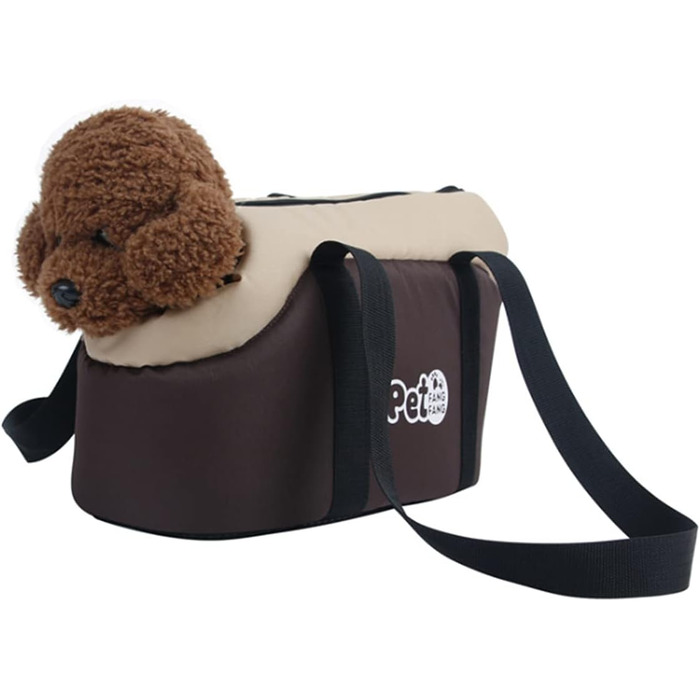 Сумка-переноска для собак маленьких порід, сумка на плече для тварин, тепла переноска для собак, портативна, складна, дихаюча переноска для собак, цуценят та котів, сумка для котів, для подорожей на відкритому повітрі (колір: коричневий)