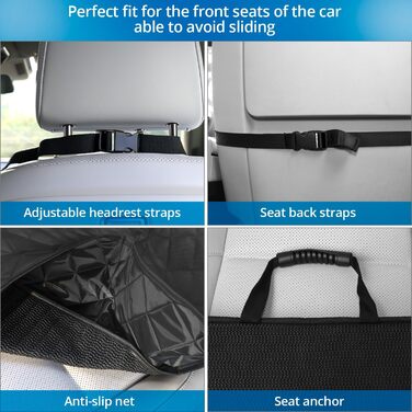 Захисний чохол на сидіння автомобіля для собак QWORK®, універсальний, для заднього сидіння, міцний, захист від бруду та подряпин, підходить для всіх авто, мінівенів та SUV