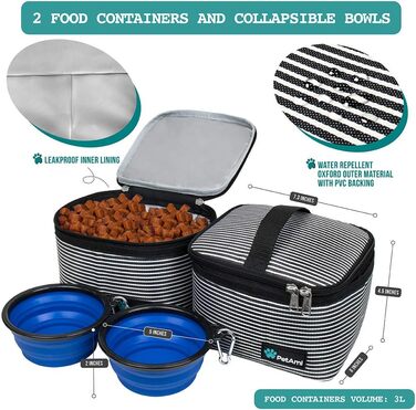 Сумка-органайзер для собак PetAmi: дорожня сумка для корму та аксесуарів, ідеальна для кемпінгу та подорожей з домашніми тваринами (середня)