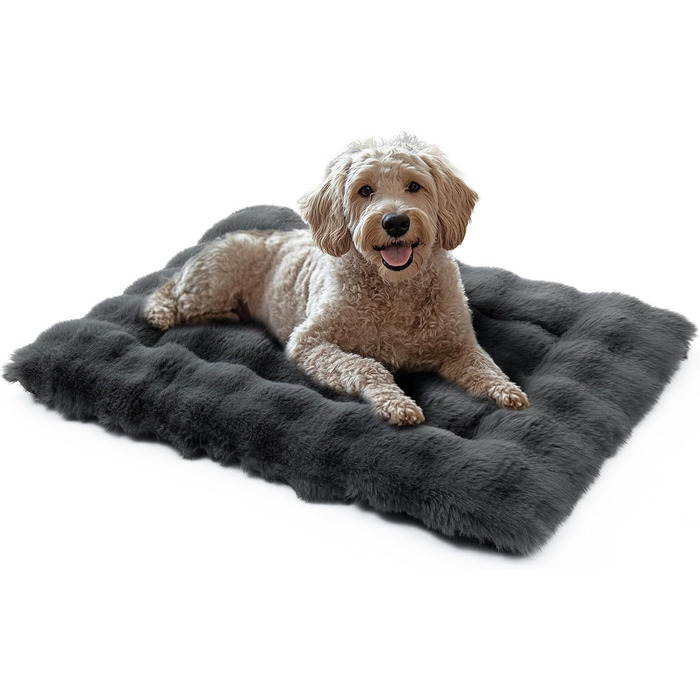 М'яке ліжко для собак Mora Pets: зручна та миюча підстилка-матрац для маленьких, середніх та великих собак, 91 x 60.5 см, темно-сірий