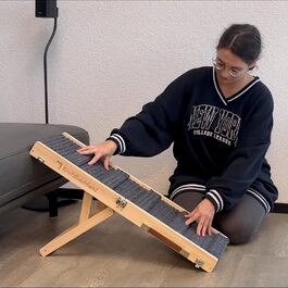 Рампа для собак та котів Kratzbaumland, складна та регульована по висоті, сіра, 80 см