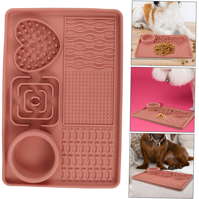 Мапа-заспокійливий килимок для собак та котів з силікону з присосками. Забезпечує повільне споживання їжі та сприяє травленню. Великий килимок для цуценят та котів.