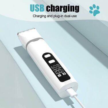 Електричний триммер для собак: LED-підсвітка, сталь, для догляду за лапами, вухами та обличчям