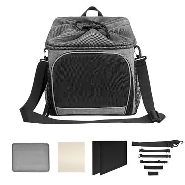 Корзина для собак на велосипеді - дихаючий переносник, знімний мішок | Преміум легка та портативна переноска для домашніх тварин, міцний органайзер для їжі на кермо - для кемпінгу